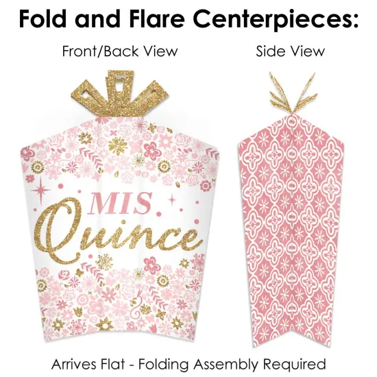 Big Dot of Happiness Mis Quince Anos - Quinceanera Sweet 15 Birthday Party Decor and Confetti - Terrific Table Centerpiece Kit - Set of 30 {6}