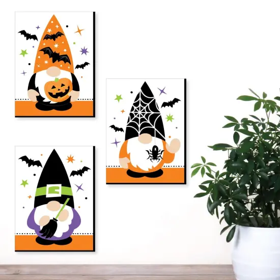 Big Dot of Happiness Halloween Gnomes - Fall Wall Art and Spooky Room Decor - 7.5 x 10 inches - Set of 3 Prints {3}