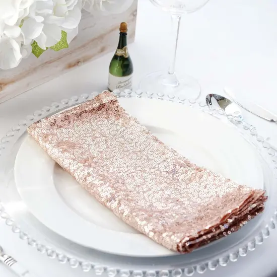 20" Sequined Napkin for Wedding Party Blush {3}