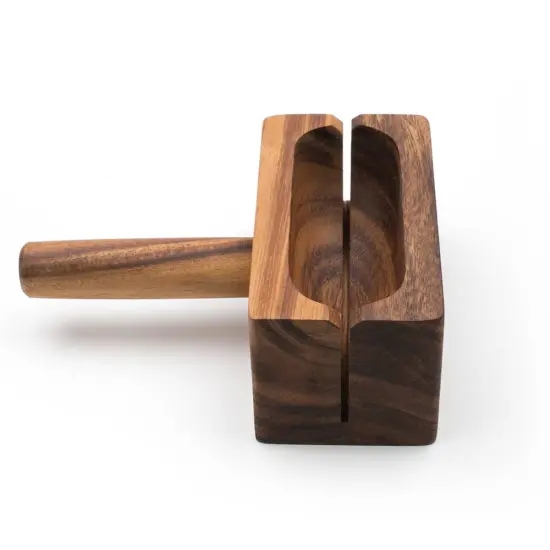 Ironwood Gourmet 28330 Local 338 Bagel Miter, Acacia Wood, 7 x 5.5 x 2.5 inches {3}