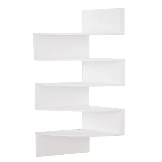 5 Tier Wall Mount Corner Shelf Black {7}