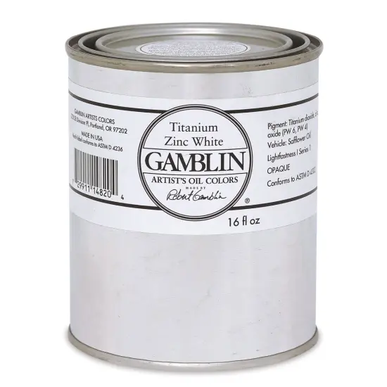 Gamblin Artist's Oil Color - Titanium-Zinc White, 16 oz Can {1}