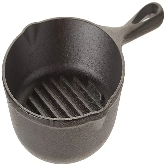 Lodge L3GP Seasoned Cast Iron Ribbed Grill Pan 6.5" for Stove Grill or Campfire {1}