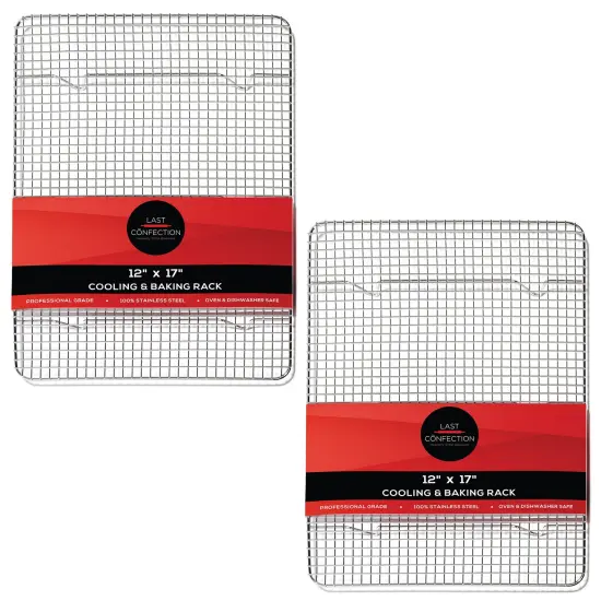 Last Confection (Set of 2) Stainless Steel Baking & Cooling Racks - Cookie Baker's Oven Sheet Pan Wire Rack {1}