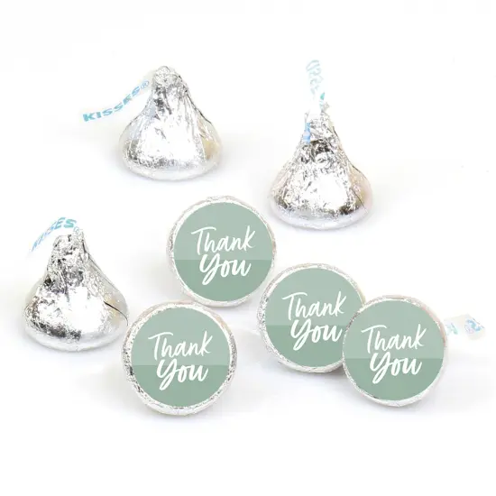 Big Dot of Happiness Sage Green Elegantly Simple - Guest Party Favors Round Candy Sticker Favors - Labels Fits Chocolate Candy (1 sheet of 108) {1}