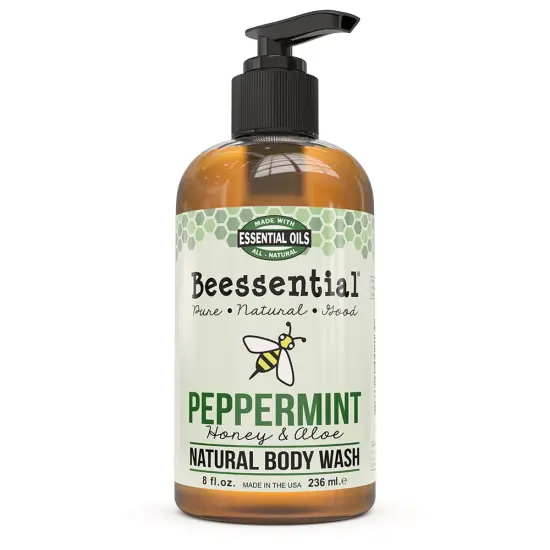 Beessential Natural Body Wash - Peppermint with Honey and Aloe, 8 ounces {1}