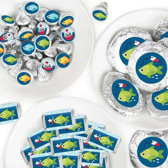 Big Dot of Happiness Let's Go Fishing - Fish Themed Birthday Party or Baby Shower Candy Favor Sticker Kit - 304 Pieces {1}
