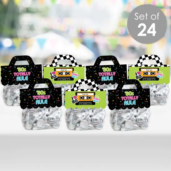 Big Dot of Happiness 80's Retro DIY Totally 1980s Party Clear Goodie Favor Bag Labels Candy Bags with Toppers Set of 24 {3}