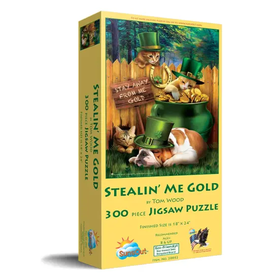 Sunsout Stealin Me Gold 300 pc St. Patricks Day Jigsaw Puzzle 28882 {3}