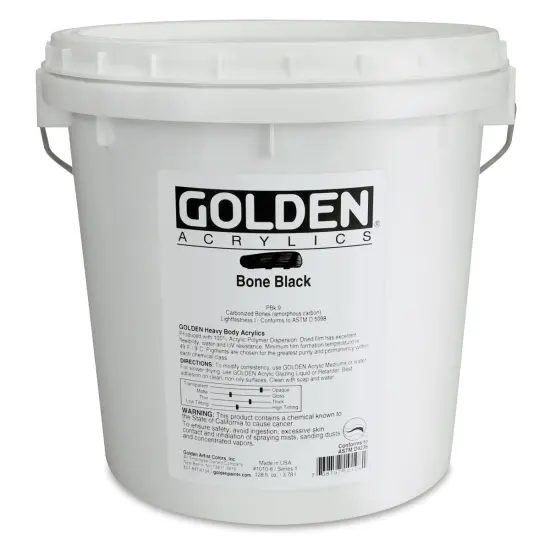 Golden Heavy Body Artist Acrylics - Bone Black, 128 oz jar {1}