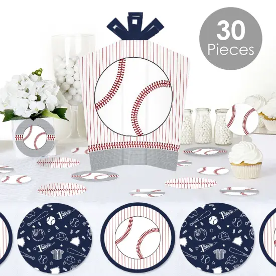 Big Dot of Happiness Batter Up - Baseball - Baby Shower or Birthday Party Decor and Confetti - Terrific Table Centerpiece Kit - Set of 30 {3}
