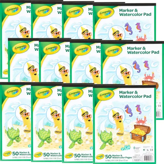 Multipack of 12 - Crayola Marker & Watercolor Pad 10"X8"-40 Sheets {1}