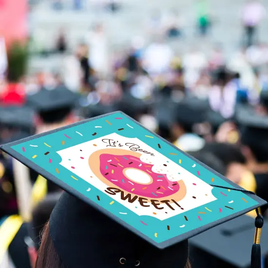 Big Dot of Happiness It&rsquo;s Been Sweet - Donut Graduation Cap Decorations Kit - Grad Cap Cover {4}