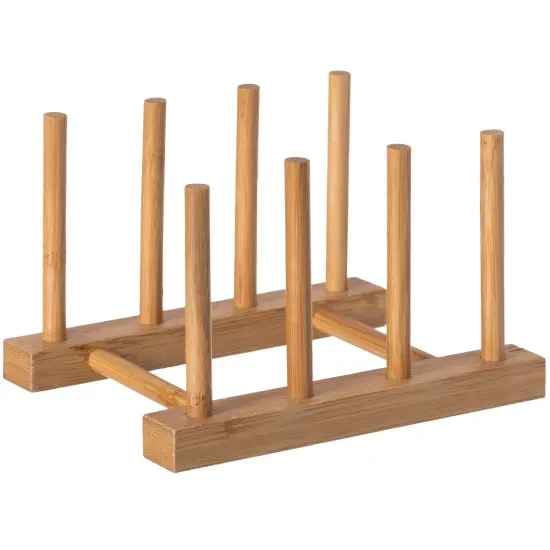 Set of 2 Bamboo Wooden Dish Drainer Rack, Plate Rack, And Drying Drainer {3}