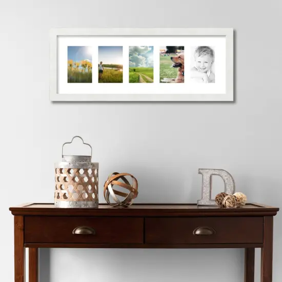 ArtToFrames Collage Photo Picture Frame with 5 - 4x6 inch Openings, Framed in White with Over 62 Mat Color Options and Plexi Glass (CSM-3966-153) {2}