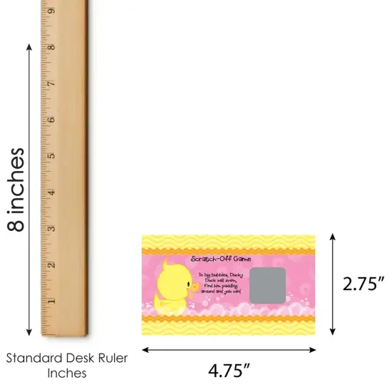 Big Dot of Happiness Pink Ducky Duck - Girl Baby Shower or Birthday Party Game Scratch Off Cards - 22 Count {7}