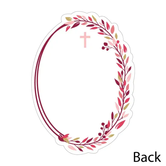 Big Dot of Happiness Pink Elegant Cross - Shaped Thank You Cards - Girl Religious Party Thank You Note Cards with Envelopes - Set of 12 {6}