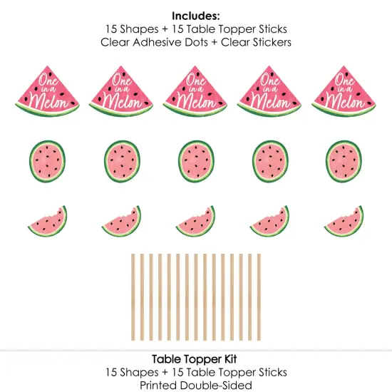 Big Dot of Happiness Sweet Watermelon - Fruit Party Centerpiece Sticks - Table Toppers - Set of 15 {7}