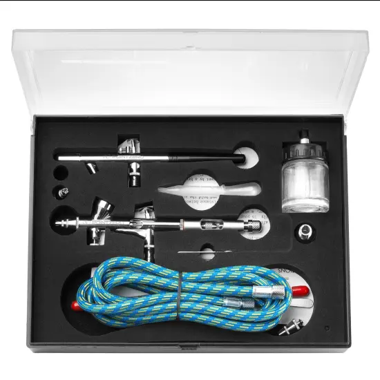 PointZero PZ-220XS Premium Dual-action Two Airbrush Set {4}