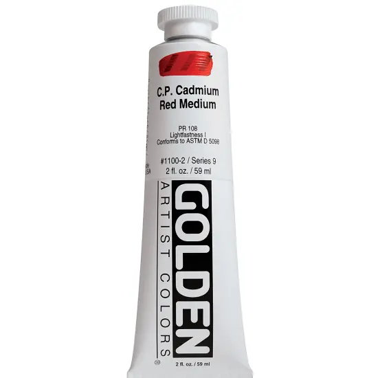 Golden Heavy Body Artist Acrylics - Cadmium Red Medium, 2 oz Tube {2}