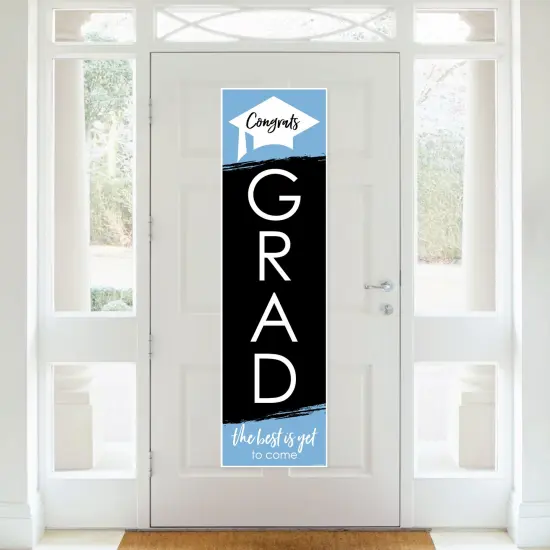 Big Dot of Happiness Light Blue Graduation Party Door Decoration - Vertical Banner {3}