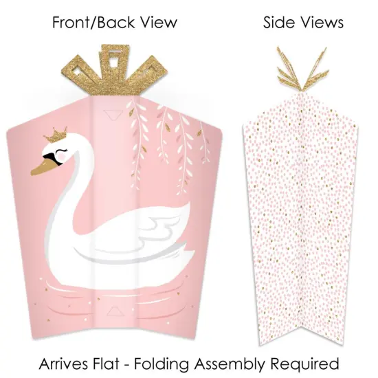 Big Dot of Happiness Swan Soiree - Table Decorations - White Swan Baby Shower or Birthday Party Fold and Flare Centerpieces - 10 Count {3}