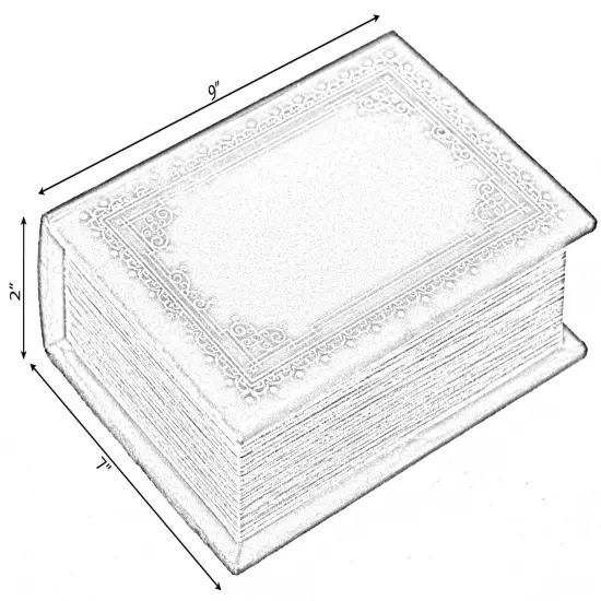 Decorative Vintage Book Shaped Trinket Storage Box Red {4}