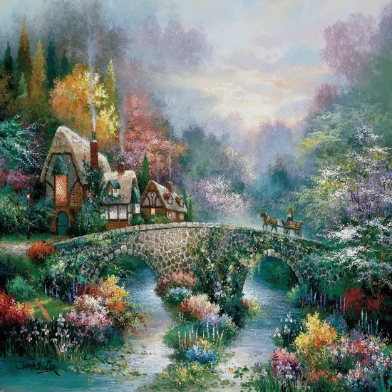 Sunsout Peaceful Cottage 300 pc Jigsaw Puzzle 18040 {1}