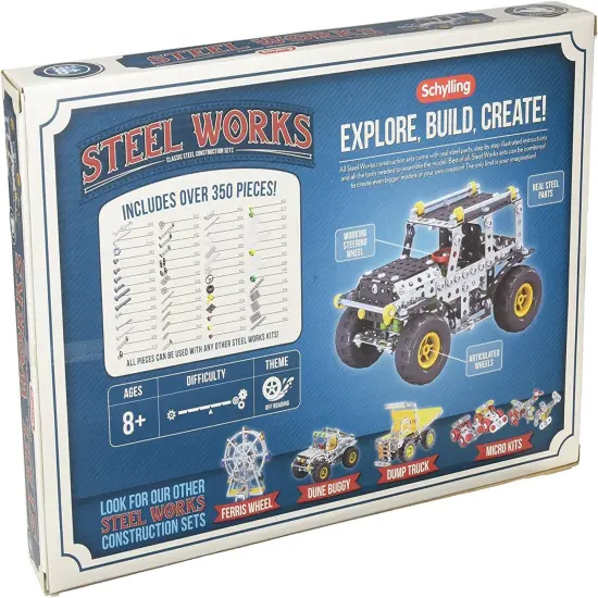 Schylling Steel Works Classic Steel Construction 4 x 4 Starter Set 350 Pieces {3}