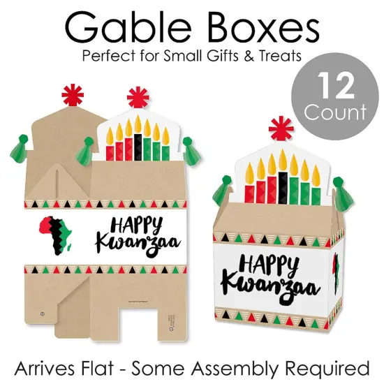 Big Dot of Happiness Happy Kwanzaa - Treat Box Party Favors - Goodie Gable Boxes - Set of 12 {7}