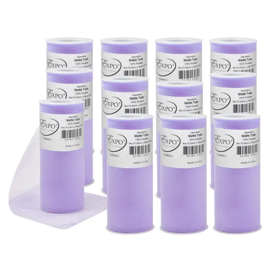 Pack of 12 Decorative Matte Tulle Spool of 6 Inch X 25 Yards Lavender {1}