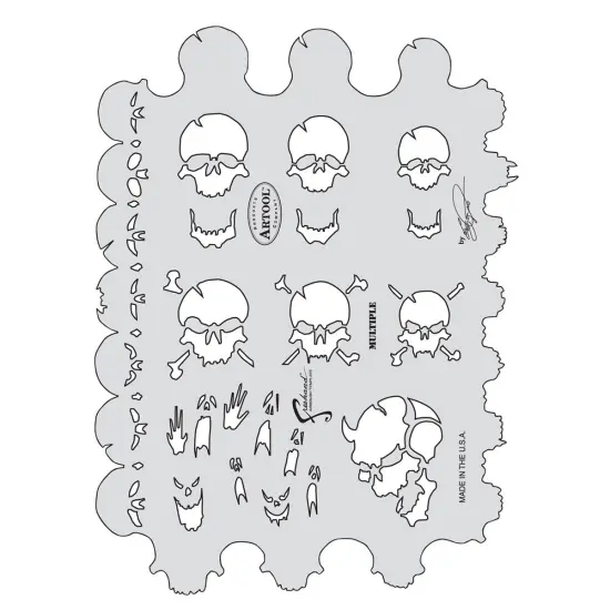 Iwata Artool Freehand Template - Skull Master The Multiple {2}