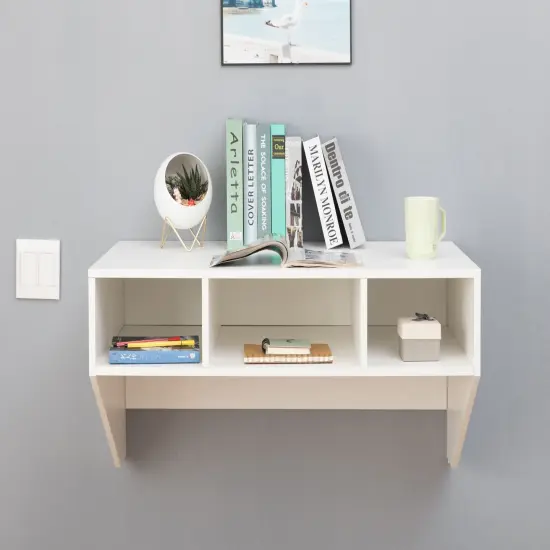Wall Mounted Office Computer Desk White {3}