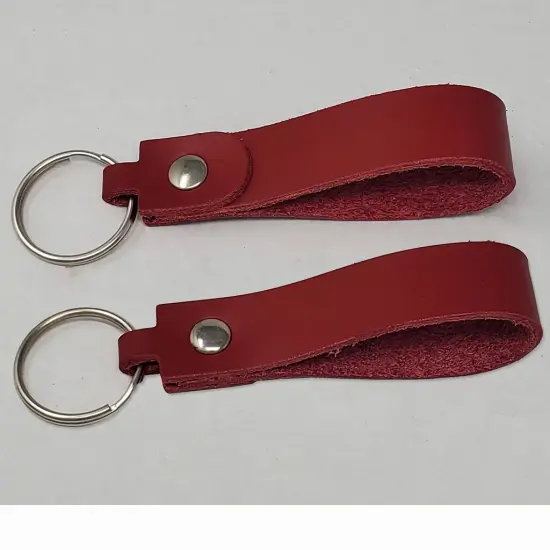 Blank Leather Keychains &ndash; DIY Engraving Kit, Pack of 10 (&frac34;" x 4.5") Red {2}