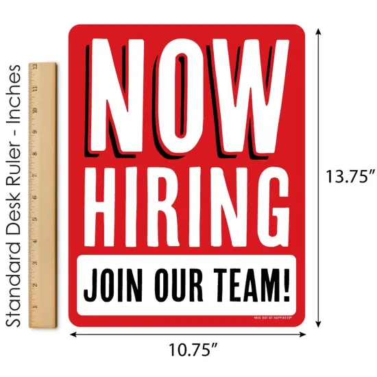 Big Dot of Happiness Now Hiring - Outdoor Lawn Sign - Business Yard Sign - 1 Piece {6}