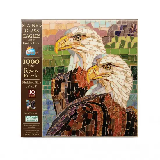 Sunsout Stained Glass Eagles 1000 pc Jigsaw Puzzle 70722 {4}