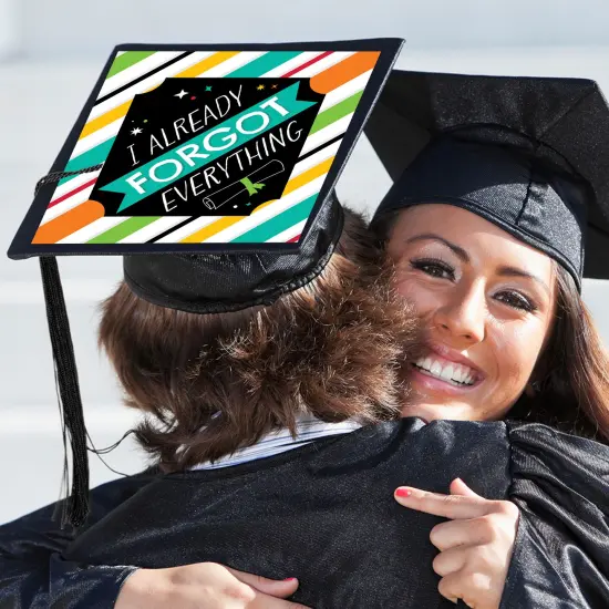 Big Dot of Happiness I Already Forgot Everything - Colorful Graduation Cap Decorations Kit - Grad Cap Cover {3}