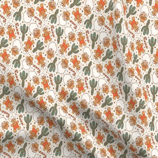 Various Fabrics by the Yard or Fat Quarter Christmas Kitsch Santa Western Cowboy Cactus Candy Cane Cookie Gingerbread Custom Printed Fabric by Spoonflower {5}