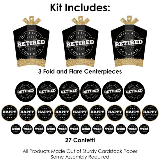 Big Dot of Happiness Happy Retirement - Retirement Party Decor and Confetti - Terrific Table Centerpiece Kit - Set of 30 {4}