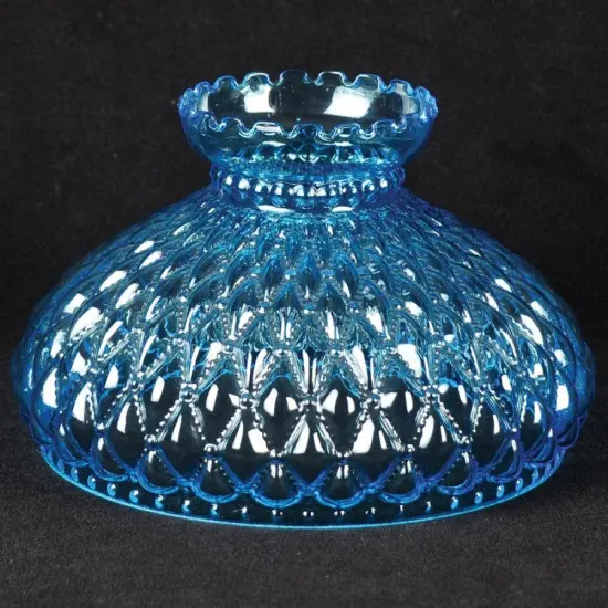 Lehman's 10" Blue Diamond Quilt Oil Lamp Shade {3}