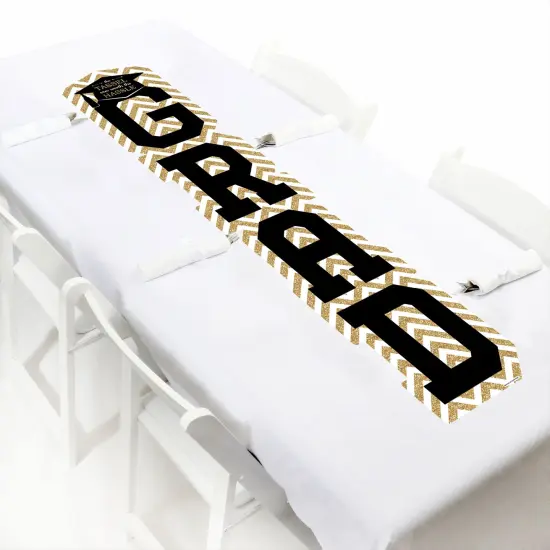 Big Dot of Happiness Gold Graduation Banner - Vertical Shaped Banner Decorations {7}