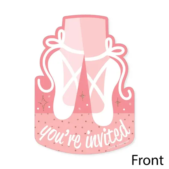 Big Dot of Happiness Tutu Cute Ballerina - Shaped Fill-In Invites - Ballet Birthday Party or Baby Shower Invitation Cards with Envelopes - Set of 12 {4}