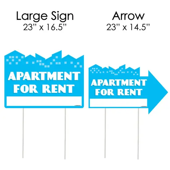 Big Dot of Happiness Apartment for Rent - Yard Sign with Stakes - Double Sided Outdoor Lawn Sign - Set of 3 {7}