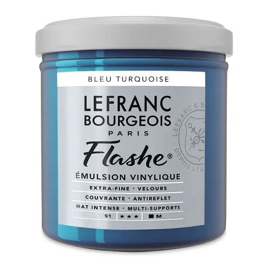 Lefranc & Bourgeois Flashe Vinyl Paint - Turquoise Blue, 125 ml jar {2}