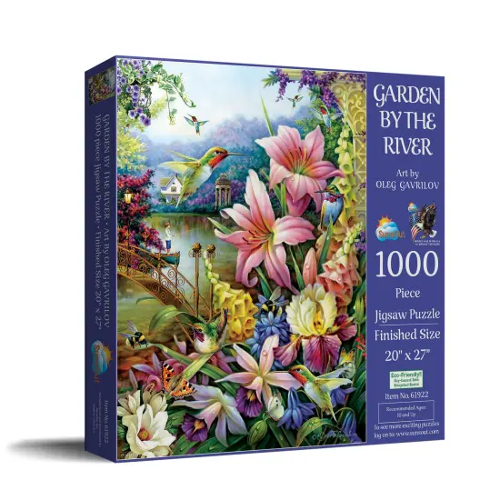 Sunsout Garden by the River 1000 pc Jigsaw Puzzle 61922 {3}