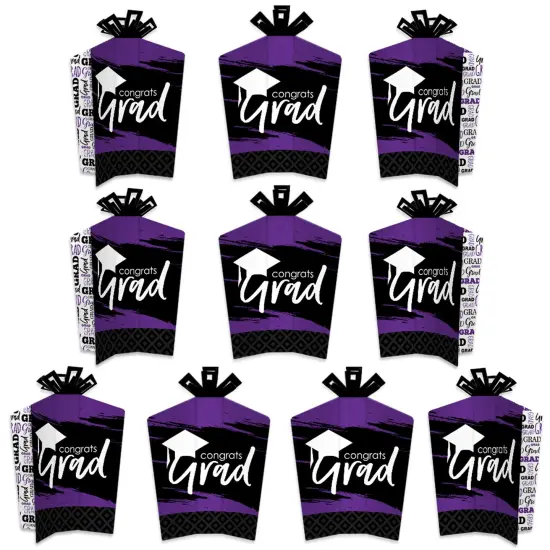 Big Dot of Happiness Purple Graduation Table Decorations - Party Fold and Flare Centerpieces - 10 Count {1}