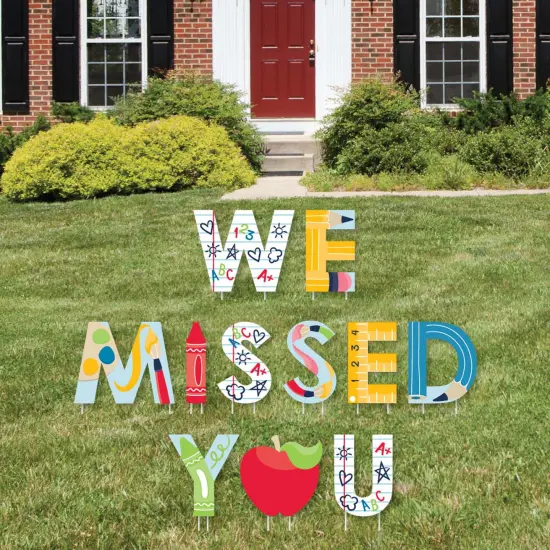 Big Dot of Happiness We Missed You - Back to School - Yard Sign Outdoor Lawn Decorations - Back to School Classroom Yard Signs {1}