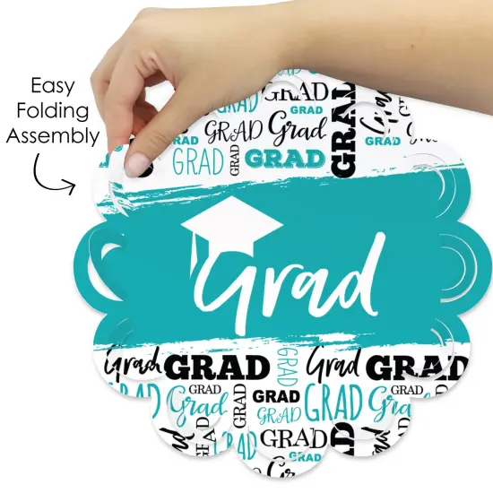 Big Dot of Happiness Teal Grad - Best is Yet to Come - Turquoise Graduation Party Round Table Decorations - Paper Chargers - Place Setting For 12 {6}