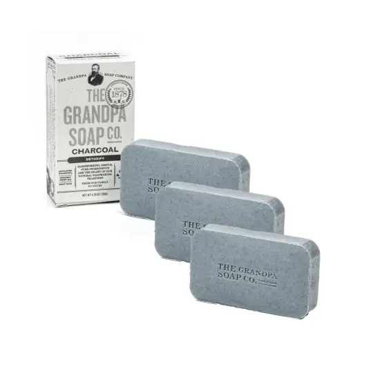 The Grandpa Soap Company Charcoal Detoxify Bar Soap 4.25 Oz Pack of 3 {1}