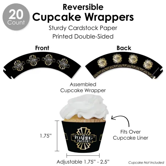 Big Dot of Happiness Roaring 20&rsquo;s - 1920s Art Deco Jazz Party Favors and Cupcake Kit - Fabulous Favor Party Pack - 100 Pieces {6}